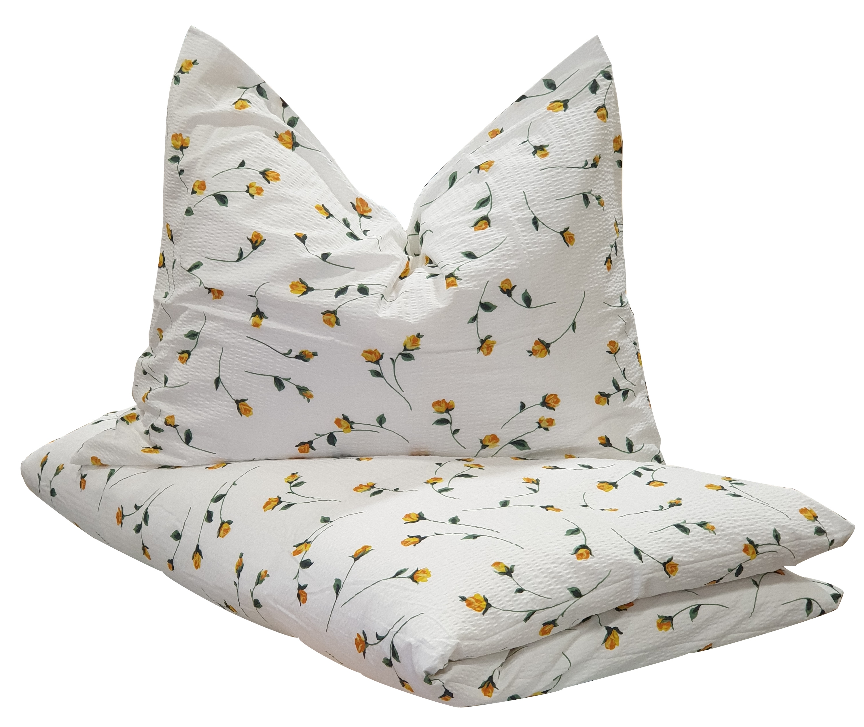 Preview: Polsterbezug, Rose gelb, 60/80 mit Zipp