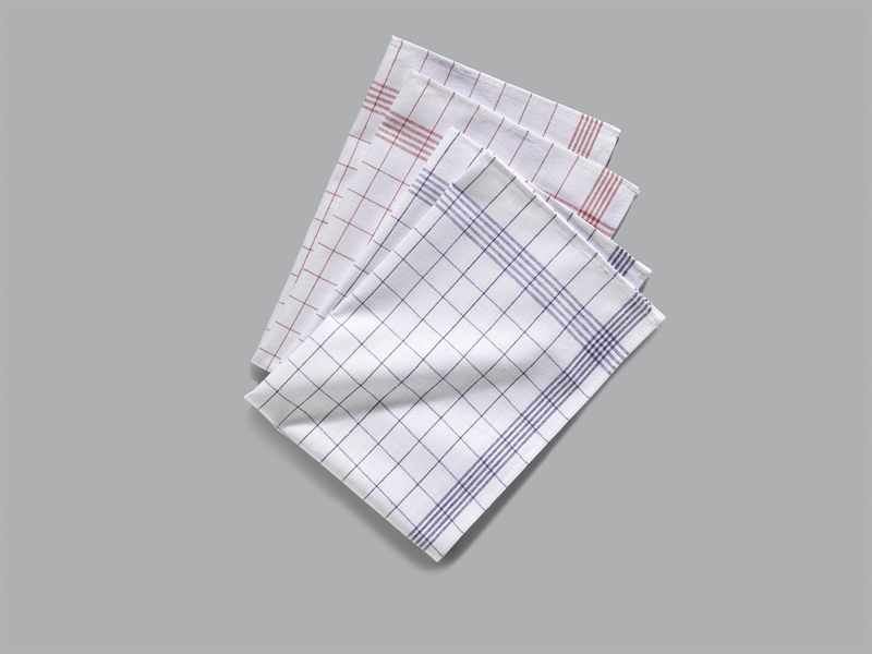 Geschirr/Gläsertuch, Halbleinen, rot kariert, 50/70