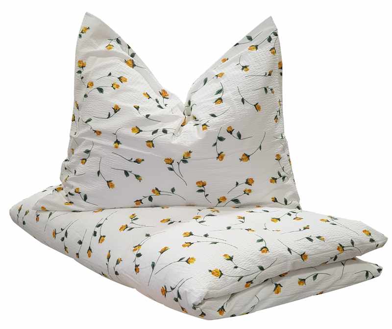 Preview: Polsterbezug, Rose gelb, 60/80 mit Zipp