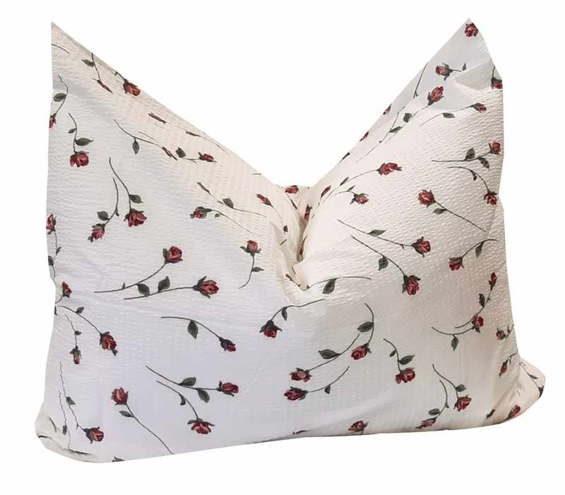 Polsterbezug, Rose rot, 60/80 mit Zipp